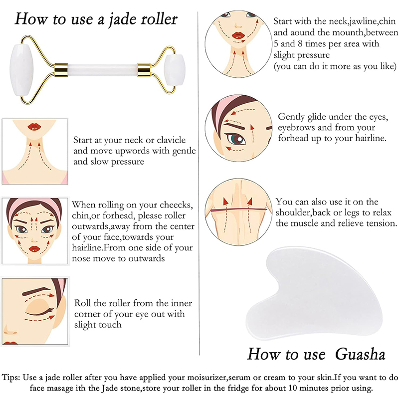 Natural Jade Roller Face Gua S - Skincare Natur E review and price