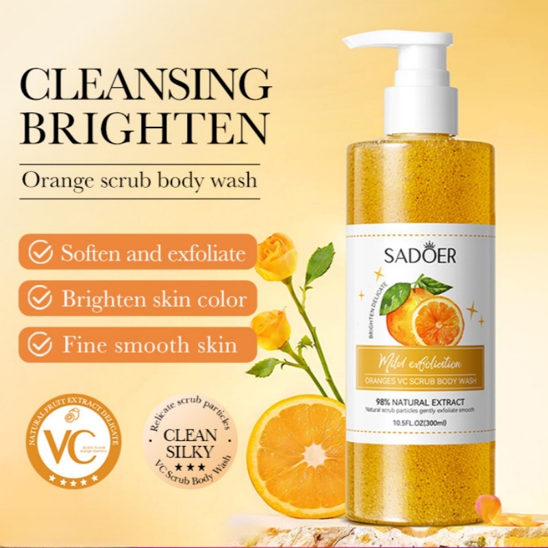 300ml Orange Body Scrub Shower - Skincare Ingredients review and price